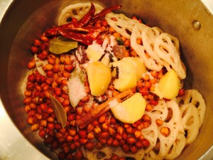 Cook Chana ,Bhea,Whole Spices, Ginger, Garlic and Salt