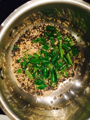 Add Green Chilies and Curry Leaves