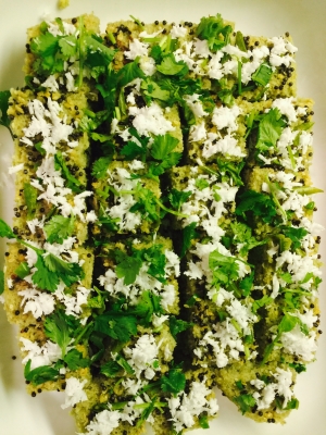 Garnish with Coconut and chopped Cilantro