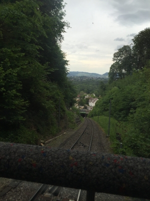 Going up in the Gurtenbahn funicular